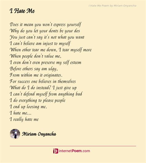 But saying something hurtful in response sends your child the message that you are not in control. . My son hates me poem